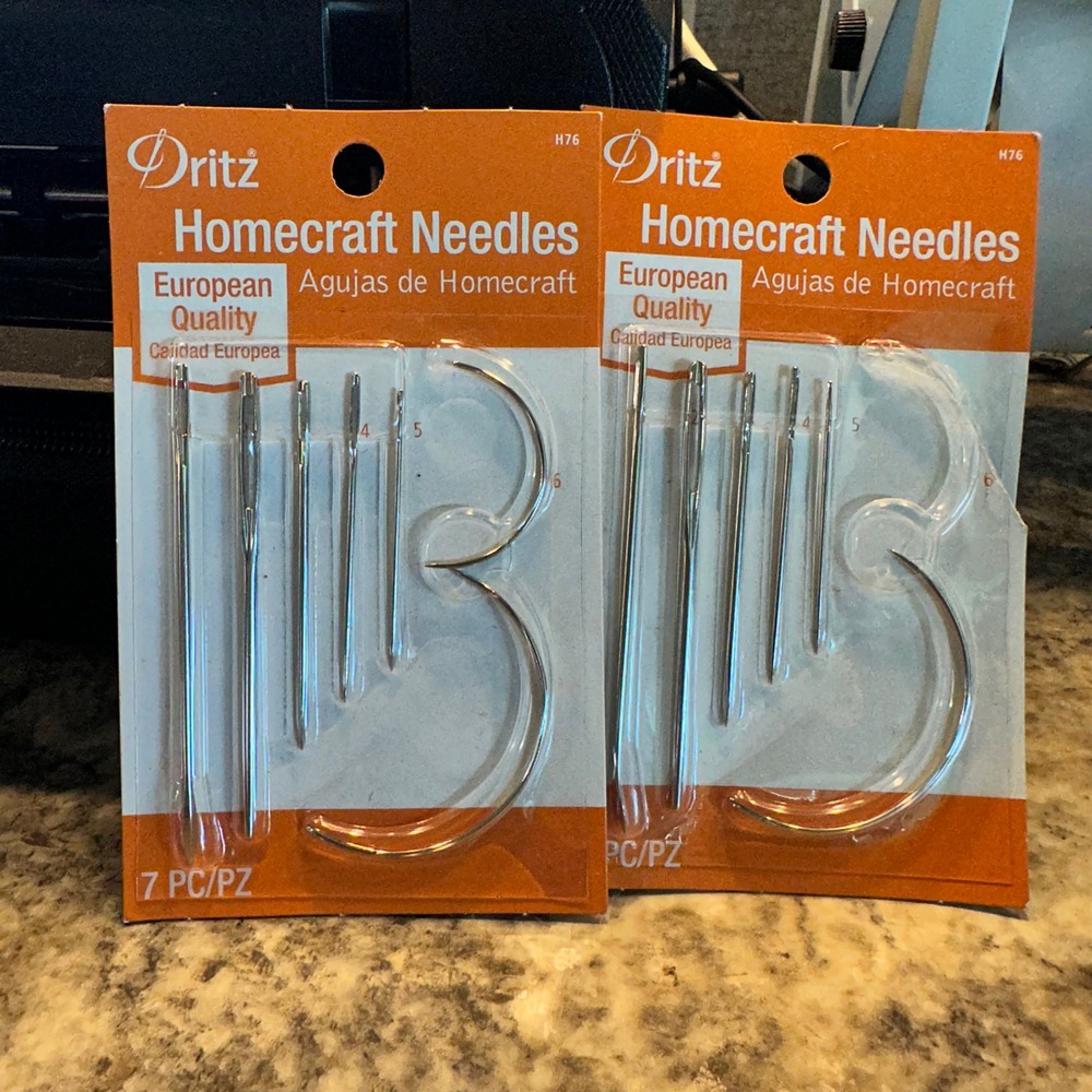 NWOT 2 Pack Dritz Homecraft Needles 7pc Set H76 Upholstery Leather Canvas Repair